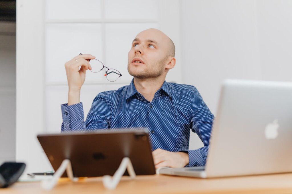 A man thinking about choosing his AI SEO company partner