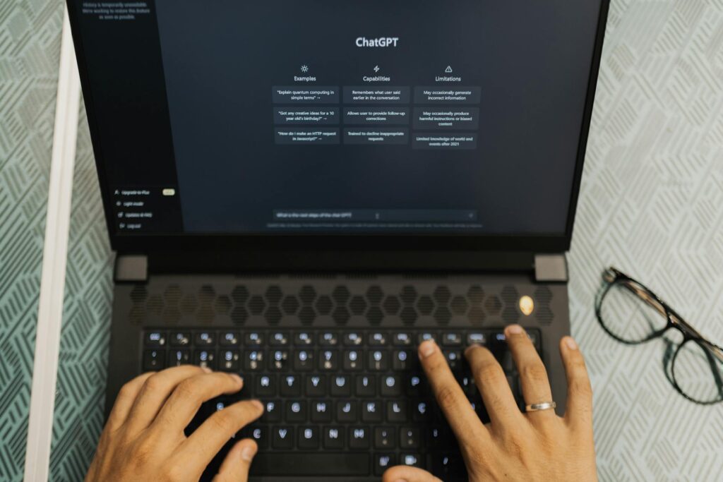 A worker in an LLM SEO Agency using Chat GPT