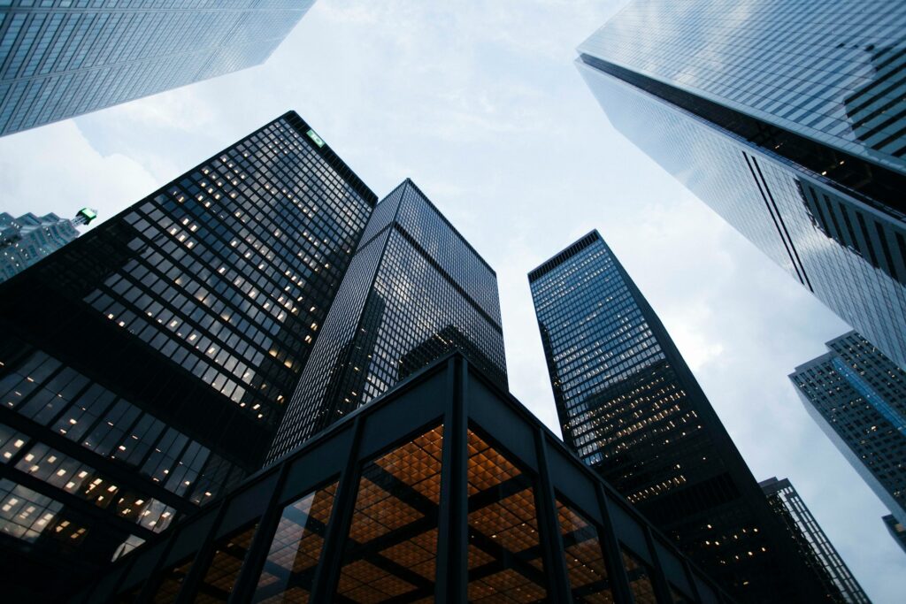 Different buildings of various business industries