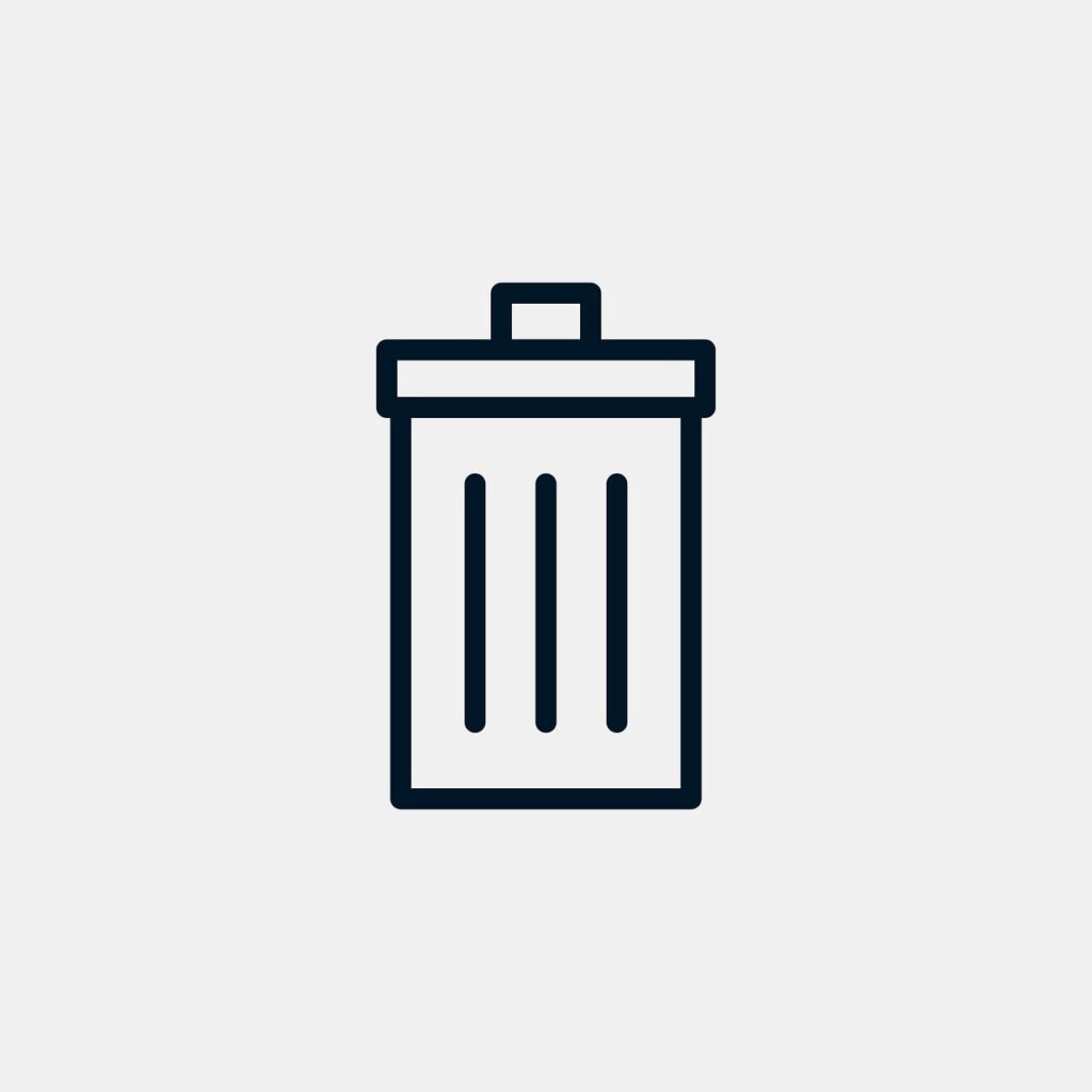 A graphic icon symbolizing the delete action