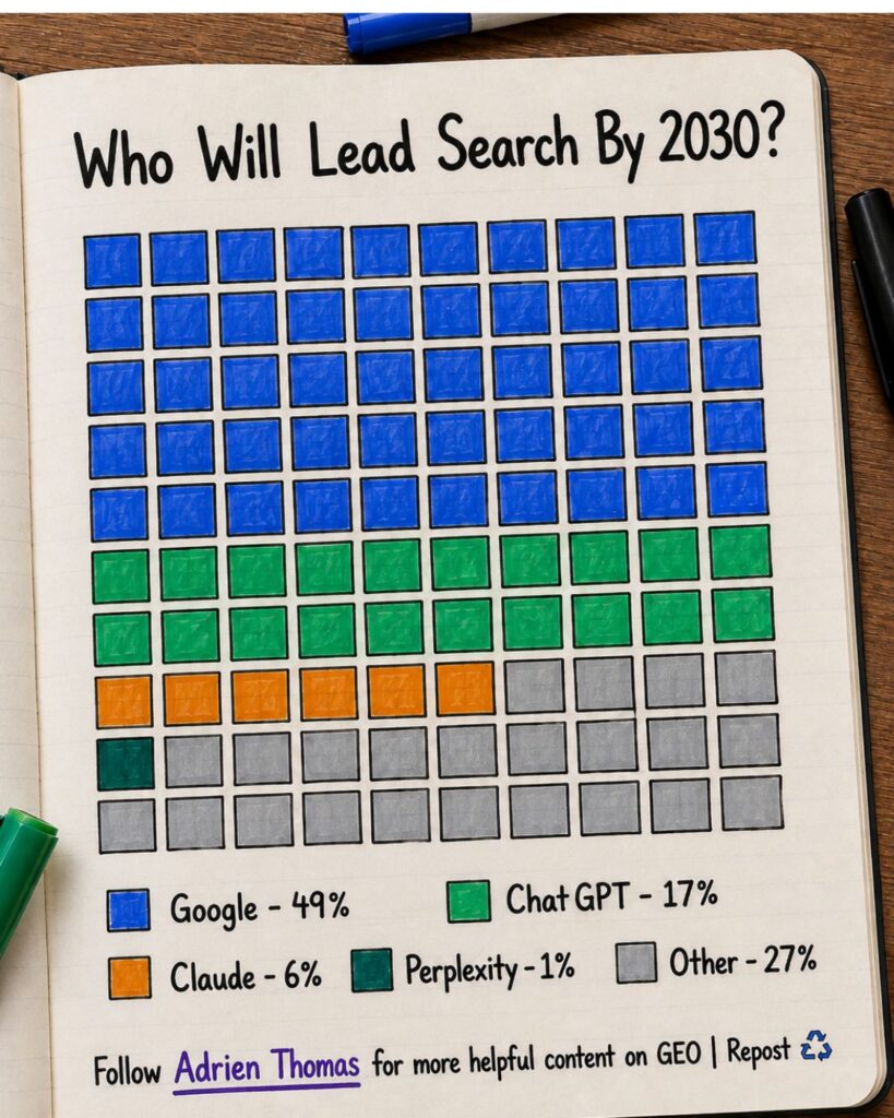 A photo showing who will lead search by 2030